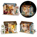 Miniatyrbild 2 av 8: DIY Dockhusset - Dockhuspyssel Leksak med Möbler Miniatyr Trähus Miniatyr Rum Pyssel Leksak för Barn Vuxna null - C