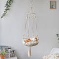 Macramé-hängmatta i trä för katter och vävt bomullsrep för upphängning (30*100cm)