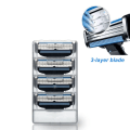 Miniatyrbilde 4 av 5: 4 stk/sett Utmerket barbering 5-lags barberblad kompatible med Fuson For Men Face Care eller Mache 3 Cherry
