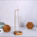 Miniatyrbillede 2 af 5: Røgelsesholder til pind messing op og ned røgelsesbrænder glas askeopsamler null - C