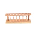 Miniatyrbillede 1 af 5: 6 hullers laboratorieholder til reagensglasstativ i træ med S 0 0