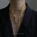 Pikkukuva 3 / 8: Punk Snake Halsband Choker Justerbart Snake Armband Flexibel W Guld one size Gold one size