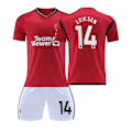 Miniatyrbillede 1 af 2: 23-24 Manchester United Hjemmefodboldtrøje Børn Voksen Jersey Nummer 14 Eriksen shirt and short #L