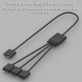 Miniatyrbilde 4 av 5: 1 til 3 RGB Splitter ARGB 5V 3-pins forlengelseskabeladapter 30cm LED-belysning for PC Strip Sync-kabel