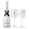 Miniatyrbillede 1 af 3: 2 stk. Plast Vin Party Hvid Champagne Moet Glas