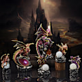 Miniatyrbilde 3 av 8: Fargeskiftende lavaharpiks base drage statue lysende hellig Dr A9 onesize A9 onesize