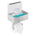 Pikkukuva 2 / 5: WC-paperirullanpidike huuhdeltavilla kosteuspyyhkeillä, annostelija, säilytystila ja puhelinteline, WC-paperirullateline