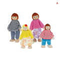 Miniatyrbild 2 av 5: Dockhusfamilj dockor små trä leksak set figurer klädd cha - Perfet A