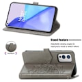 Miniatyrbillede 4 af 5: Etui til OnePlus 9 Cover Læder Pung Cover Præget Mandala Magnetisk Flip Beskyttelse Stødsikker - Grå