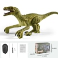 Miniatyrbillede 1 af 5: RC Dinosaurie Legetøj Blå Velociraptor Fjernbetjening Dinosaurie Legetøj til Drenge Jurassic World Raptor Dinozauriepresenter til Børn A1-Grøn