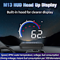 Miniatyrbild 5 av 5: Universell bil HUD för Head Up Display Digital OBD Hastighetsmätare med Speed Up Test Broms Overspeed Alarm Display för fordon