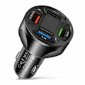 Pikkukuva 1 / 5: 4 Port USB Auton Laturi 66W Pikalataus Auto Matkapuhelin Laturi Musta