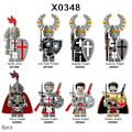 Miniatyrbilde 1 av 5: 8 stk/sett Middelalders riddere Actionfigurer Byggklosser Kamp Prest Patron Ridder Montering Minifigurer Samleobjekter Barn Fans Gave (xq)