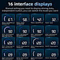 Miniatyrbild 3 av 5: Universell bil HUD för Head Up Display Digital OBD Hastighetsmätare med Speed Up Test Broms Overspeed Alarm Display för fordon