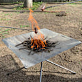 Miniatyrbillede 5 af 5: Bærbar Sammenklappelig Rustfri Stål Mesh Bålplads med Bæretaske til Udendørs Varmebestandig Lejrbål til Camping, Grill, Picnic, 565643cm, DUBUNS