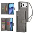 Yhteensopiva iPhone 17 Pro Max Magneettinen Nahkalompakko Korttipidike Gray