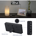 Miniatyrbillede 3 af 5: Ny stil Digital vækkeur Stor Spejlet Led Ur Snooze Funktion Dæmpningstilstand Ved siden af Ur Til Soveværelse Dekoration - Sort