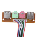Miniatyrbillede 7 af 7: USB Lydport Mikrofon Hovedtelefonkabel 2 USB PC Kabinet 6,8 cm Frontpanel USB Audio Jack Porte Mikrofonkabel