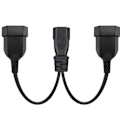 Miniatyrbild 5 av 5: 32 cm 3-polig IEC320-C14 hane till 2x EU4.0mm honadapterkabel Y-splitter Power