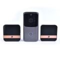 Miniatyrbild 2 av 5: Trådlös WiFi Videodörrklocka Smart Dörr Intercom Säkerhet 720P Svart EU Black EU