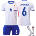 Miniatyrbilde 1 av 2: Frankrike 2024 drakt fotballdrakt UEFA Euro utgave hjem barn voksen sett nr.6 CAMAVINGA With socks L