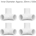 Miniatyrbillede 4 af 5: 3-vejs PVC Vinkelbeslag, 10 stk. 20 mm Indvendig Diameter Retvinklede Rørforbindelser
