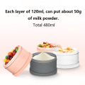 Miniatyrbillede 4 af 5: 5-lags Container Style Bærbar Baby Formel Mælk Opbevaring Ess Blå