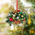 Pikkukuva 7 / 8: Trä jul blomma korg formad dekoration Xmas Tree Pend A4 onesize A4 onesize
