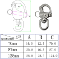 Miniatyrbillede 7 af 8: 316 Rustfrit stål drejelig snaplås Quick Release Bådanch A1 one size A1 one size