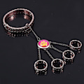Pikkukuva 4 / 5: Animaatio Ladybug Reddy Girl Ring Armband Set Cat Claw ja Dog Claw Element Ring Öppning Stängning Armband Present för barn-