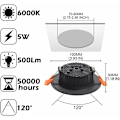 Miniatyrbillede 2 af 5: 6-pak sort forsænket LED spotlight ekstra flad IP44 kold hvid 6000k badeværelse køkken soveværelse stue