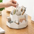 Miniatyrbillede 2 af 5: Kosmetisk Organizer Box 360 graders roterende makeup børsteholder Blå