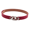 Pikkukuva 1 / 7: Mode Vintage D Brev Kvinnor Pu Bälten Oval Metal Snap Spänne Röd One Size Red One Size