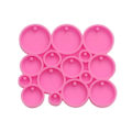 Miniatyrbillede 1 af 5: Blanke forme Runde Multi-størrelse 5/3,3/2,3/1,7/1,2 cm Harpiks Silikon Nøglering Forme med hul DIY Håndværk Pink