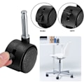 Miniatyrbilde 4 av 5: Svingbare styrehjul, 1,5 tommers hjul for kontorstoler med brems, Nylon for kontorstol, divan seng, sofa, med metallplasthylsa(1)