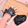 Miniatyrbilde 1 av 8: Pu Läder Fingerless Hansker For Goth Punk Rock Lolita Harajuku Svart En Storlek Black One Size
