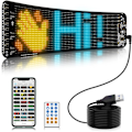 Miniatyrbild 1 av 5: LED-skylt för rullande reklam, flexibel USB 5V LED-bilskylt med APP-kontroll, DIY-design av text, mönster, animationer (13,5''x4'')