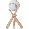 Miniatyrbilde 1 av 5: Baseballholder for ballutstilling, trebasballbat