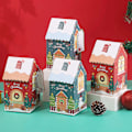 Miniatyrbillede 2 af 5: 6 stk. Julehus-formet slikgaveæske Glædelig jul Dekoration Rød 2