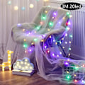 Pikkukuva 1 / 5: Lomavalojen ketju pallo LED-nauha USB-lamppu polttimo nauha Hää Beige 6m 40led Beige 6m 40led