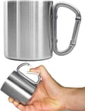Utomhusmugg, 300 ml rostfritt stål, campingmugg med skruvlock, silver
