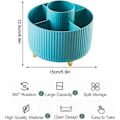 Miniatyrbillede 3 af 5: 360° Roterende Makeup Organizer Sminkbørsteholder med 5 rum til kosmetik Parfumesmykker til Sminkbord Soveværelse Badeværelse, Blå