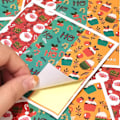Miniatyrbilde 6 av 8: 90 stk god jul klistremerker 6 stil dyr Snømann Trær De D one size D one size