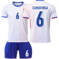 Miniatyrbilde 1 av 2: Frankrike 2024 drakt fotballdrakt UEFA Euro utgave hjem barn voksen sett nr. 6 CAMAVINGA sockless M