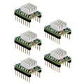 Miniatyrbilde 1 av 5: 5 stk høypresisjonstrinnsmotor-drivermodul Kjøleribbe for 3D-utskrift A4988 Chip Fem forskjellige trinnresolusjoner