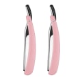 Miniatyrbillede 1 af 5: Rustfrit stål barberingskniv til frisører Foldbar barberingskniv Enkelkant udskifteligt blad passer til alle dobbeltkantede barberblade Pink Pink