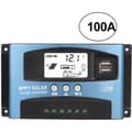 MPPT 100A Solarladdningsregulator, 12V 24V USB Solpanel Regulator Intelligent Batteriregulator med LCD-skärm