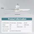 Miniatyrbilde 7 av 10: LED 40W takviftelys E27 med fjernkontroll for dimming, egnet for stue, arbeidsrom, husholdningsbruk, 85-265V white 42cm