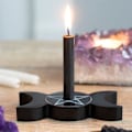Miniatyrbillede 2 af 9: Trælysestage Wicca Sort Triple Moon Spell Gudinde Lille Lyseholder til Hjem Soveværelse Yoga Rum Dekoration S
