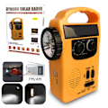 Miniatyrbild 3 av 11: Nödradio med handvev, solpanel och LED-lampa